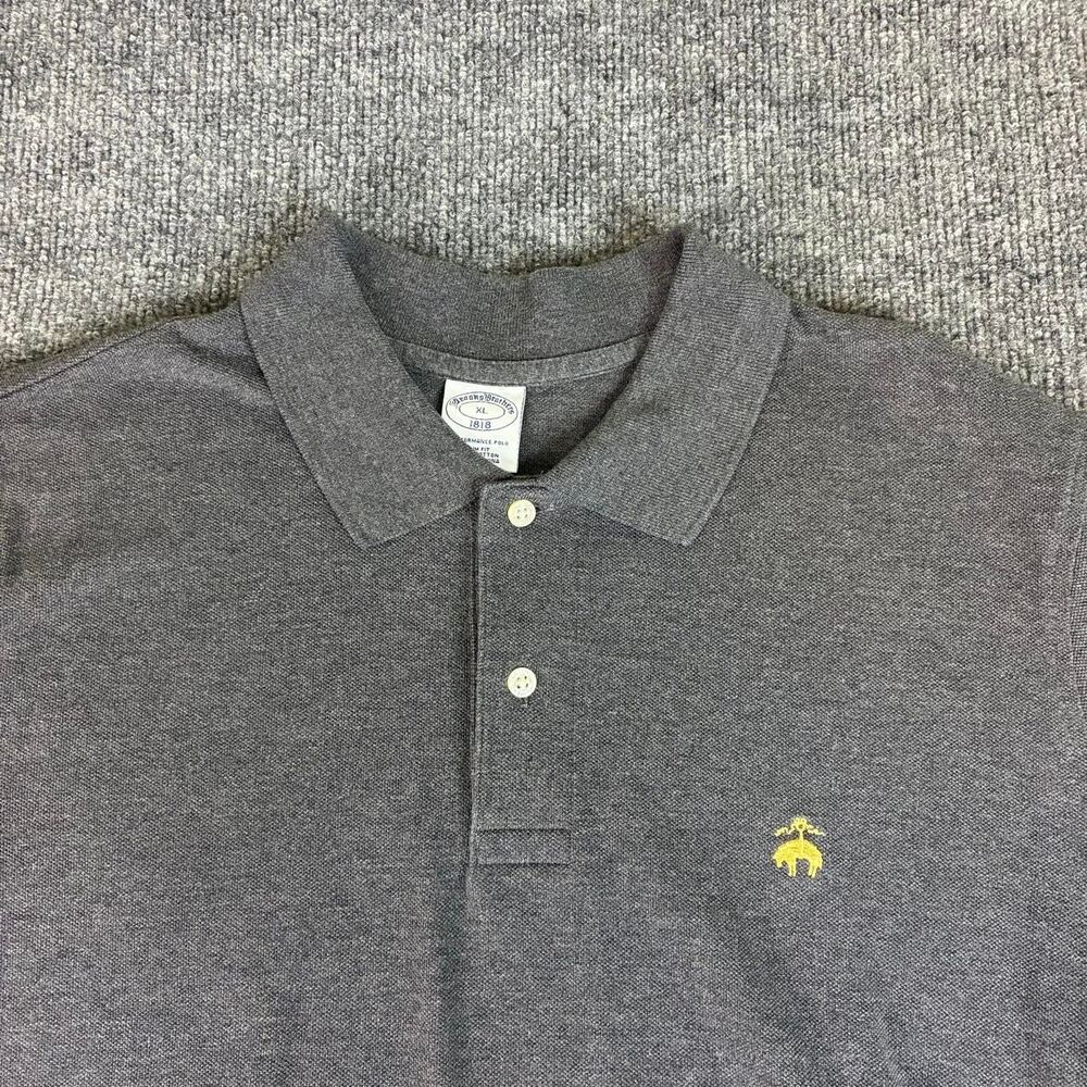 Brooks Brothers 1818 Performance Polo Shirt Men’s XL Slim Fit Gray Cotton Logo